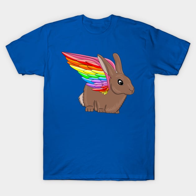 Rabbit with rainbow wings T-Shirt by MelanieJeyakkumar